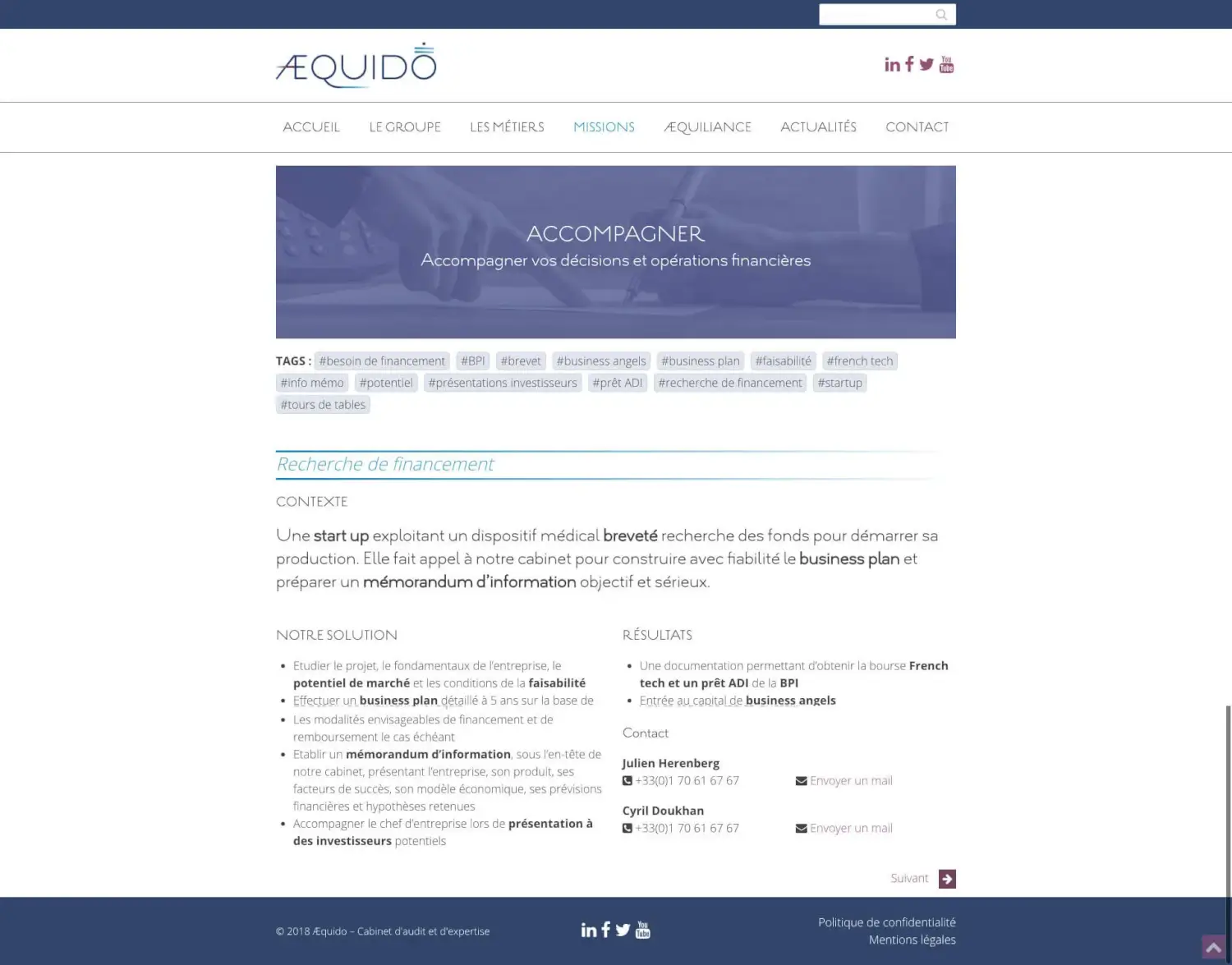 Aequido - Cabinet d'audit et d'expertise - Page Mission